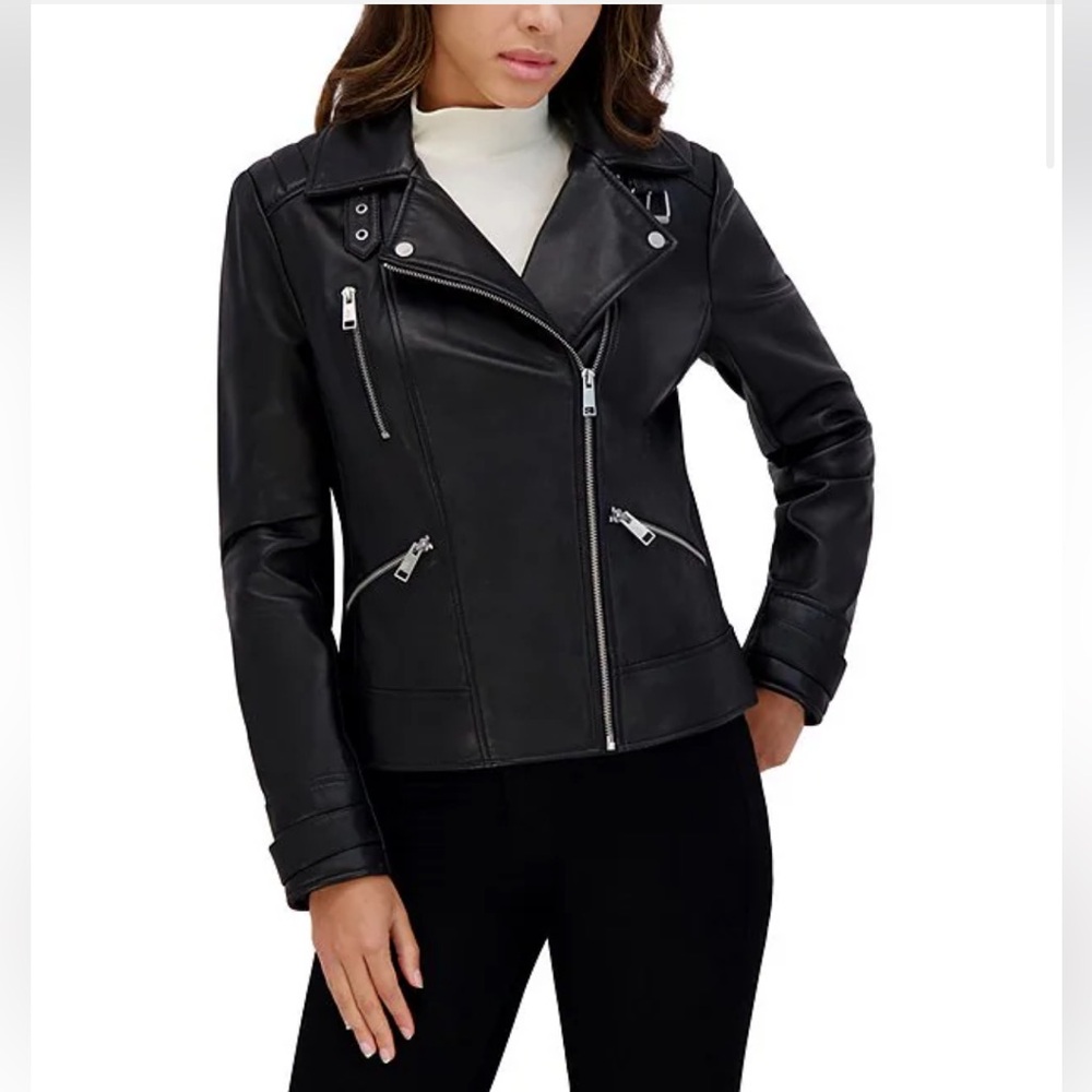 Andrew Marc Salla Genuine Lamb Leather Moto Jacket